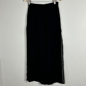 Vintage Joseph Ribkoff Black Sheer Overlay Pants Layered Wide Leg Womens Size 10